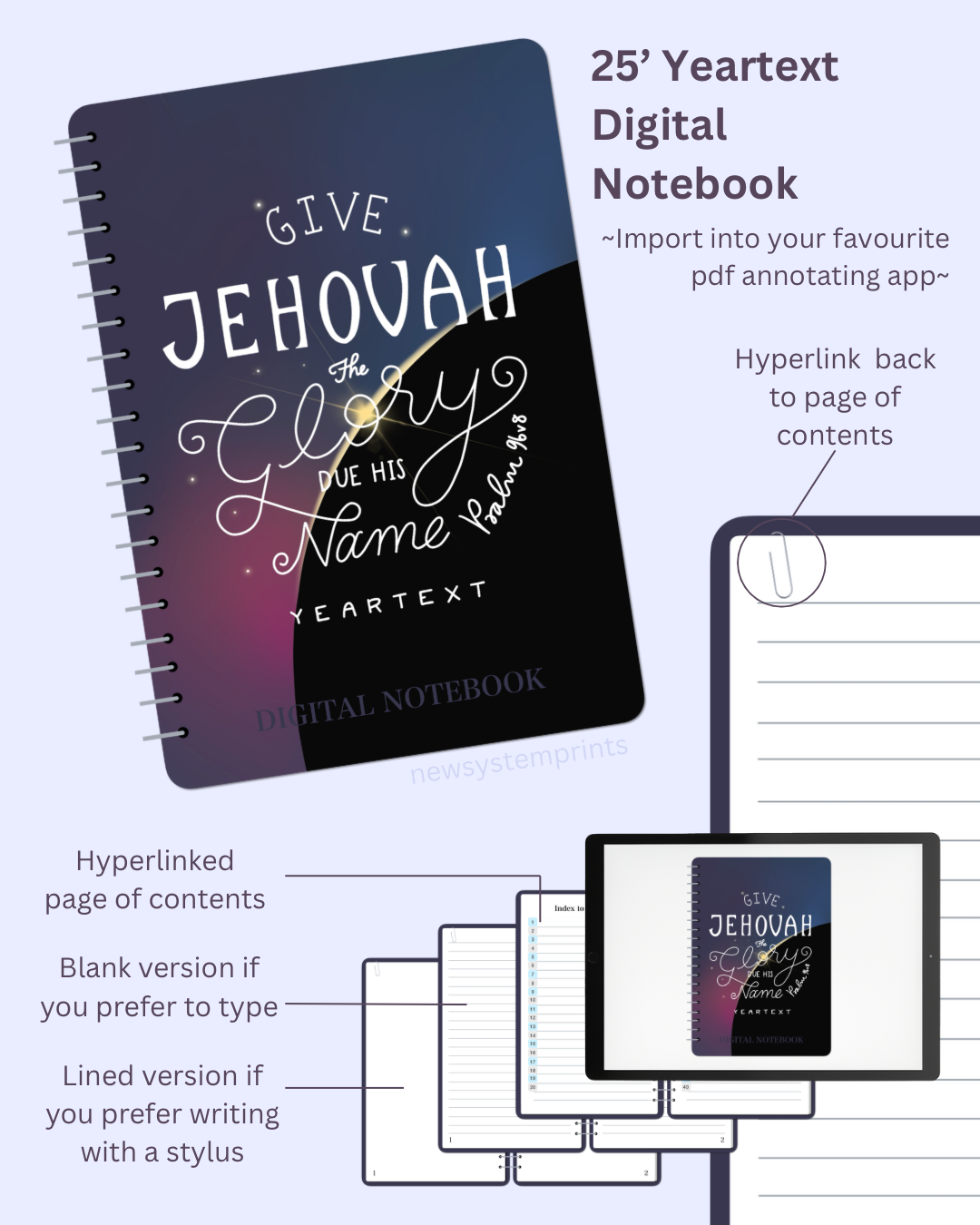 25’ Yeartext Digital Notebook