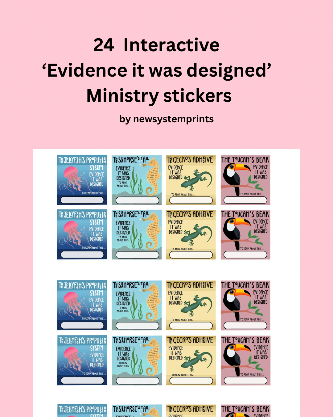 Evidence It Was Designed? 24 Interactive Stickers (Volume 1)