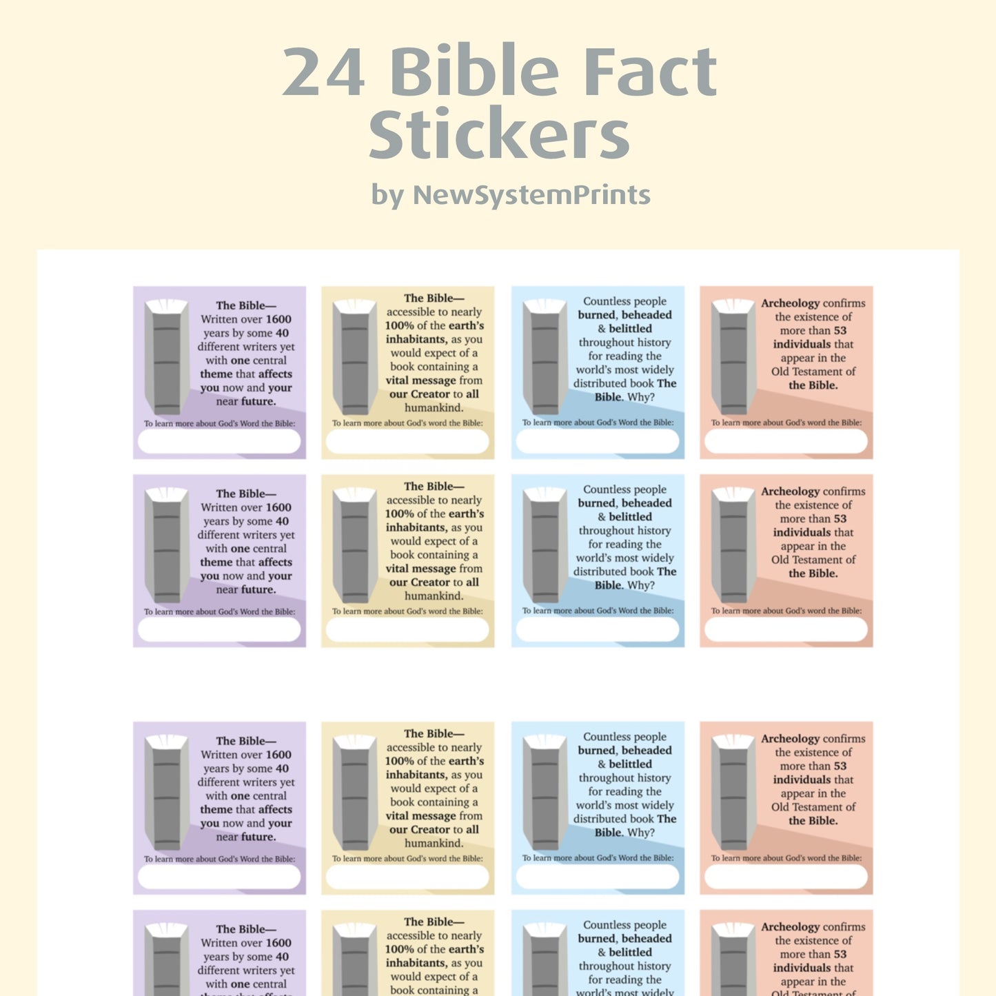 24 Bible Fact Stickers