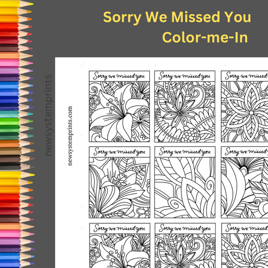 Sorry We Missed You Color-Me-In (Botanicals)