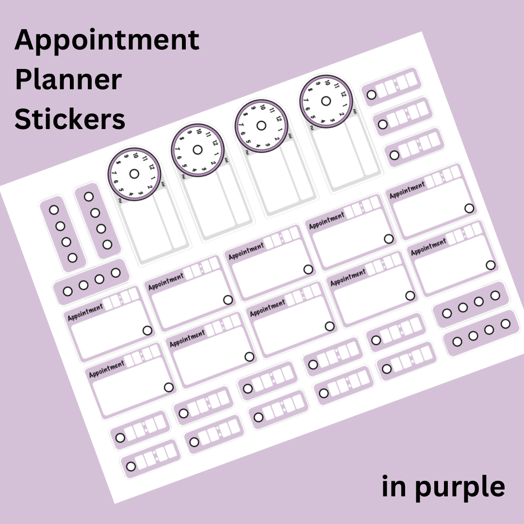 Appointment Stickers - Purple