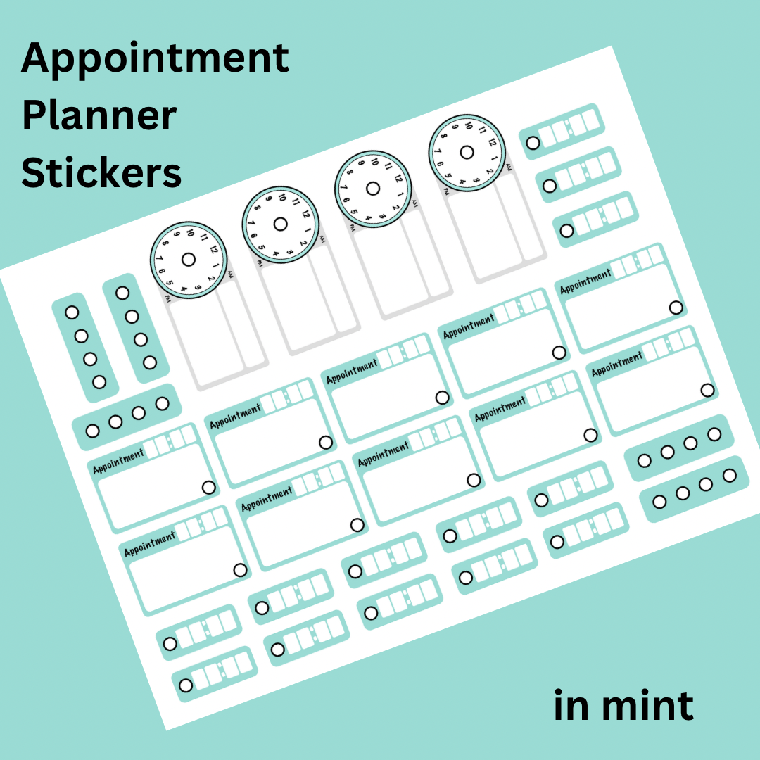 Appointment Stickers - Mint