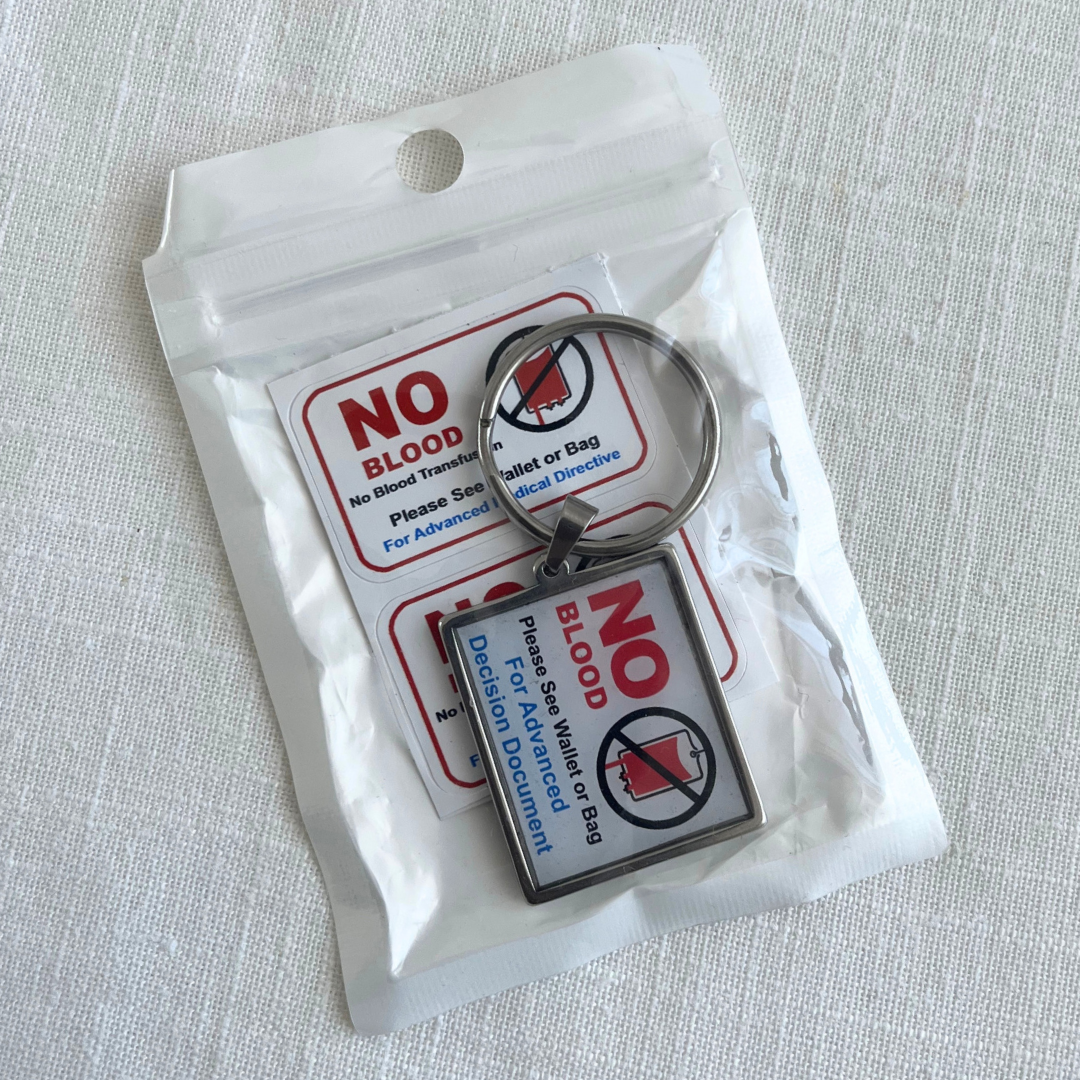 No Blood Key Ring + Stickers – Newsystemprints