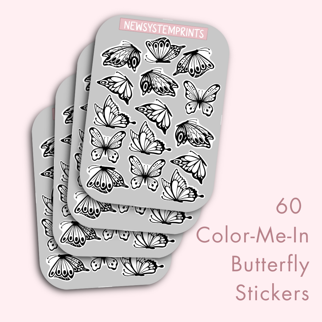 60 Butterfly Stickers