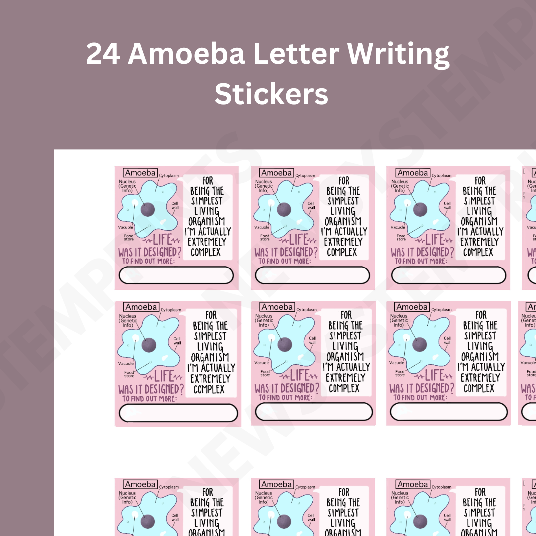 24 Amoeba Letter Writing Stickers