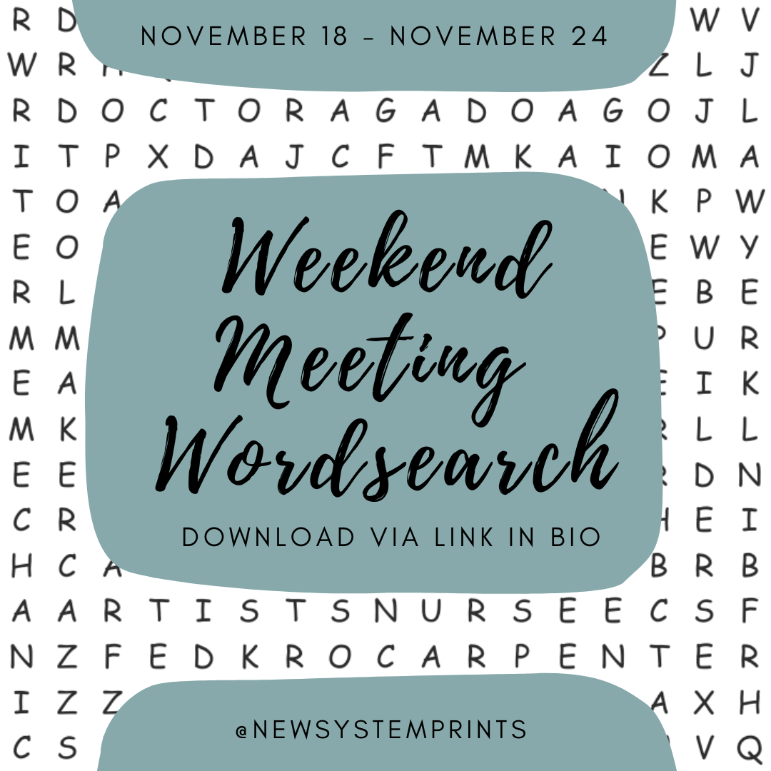 Weekend Wordsearch (November 18 - November 24)