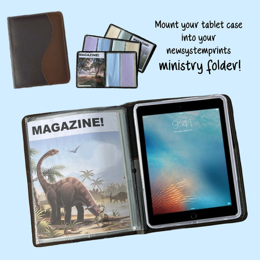 Magazine/Tract Folder with tablet case mount