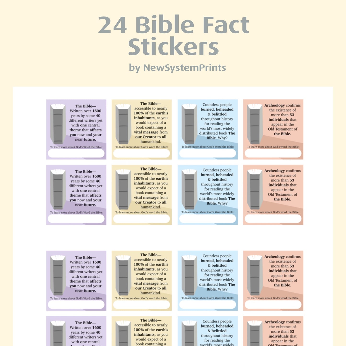 24 Bible Fact Stickers