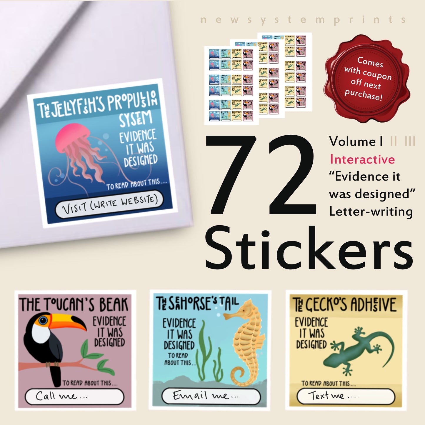 Evidence It Was Designed (Volume 1) 72 Interactive Stickers