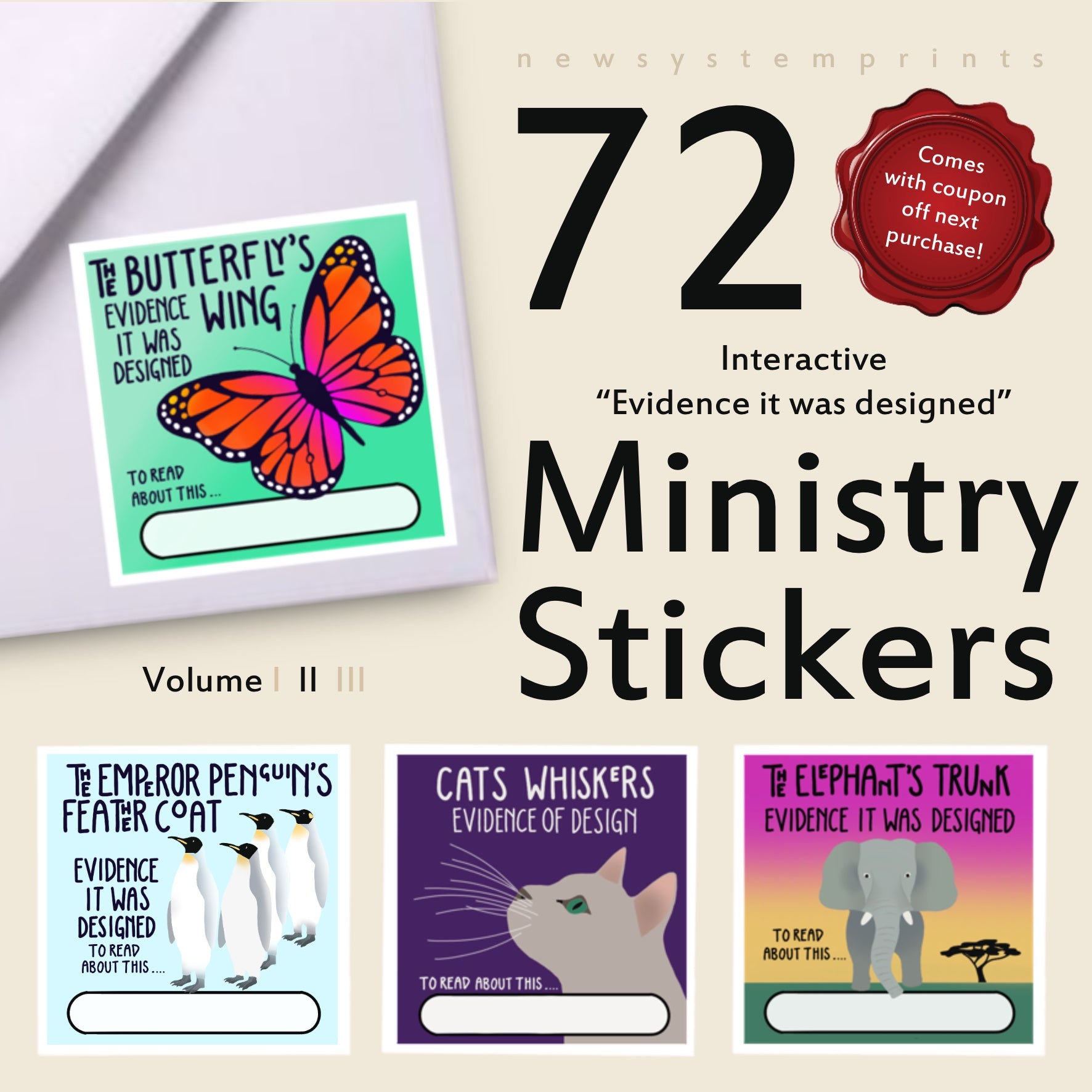 Evidence Me Sticker Evidence It Was Designed? 72 Interactive Stickers (Volume 2 ...