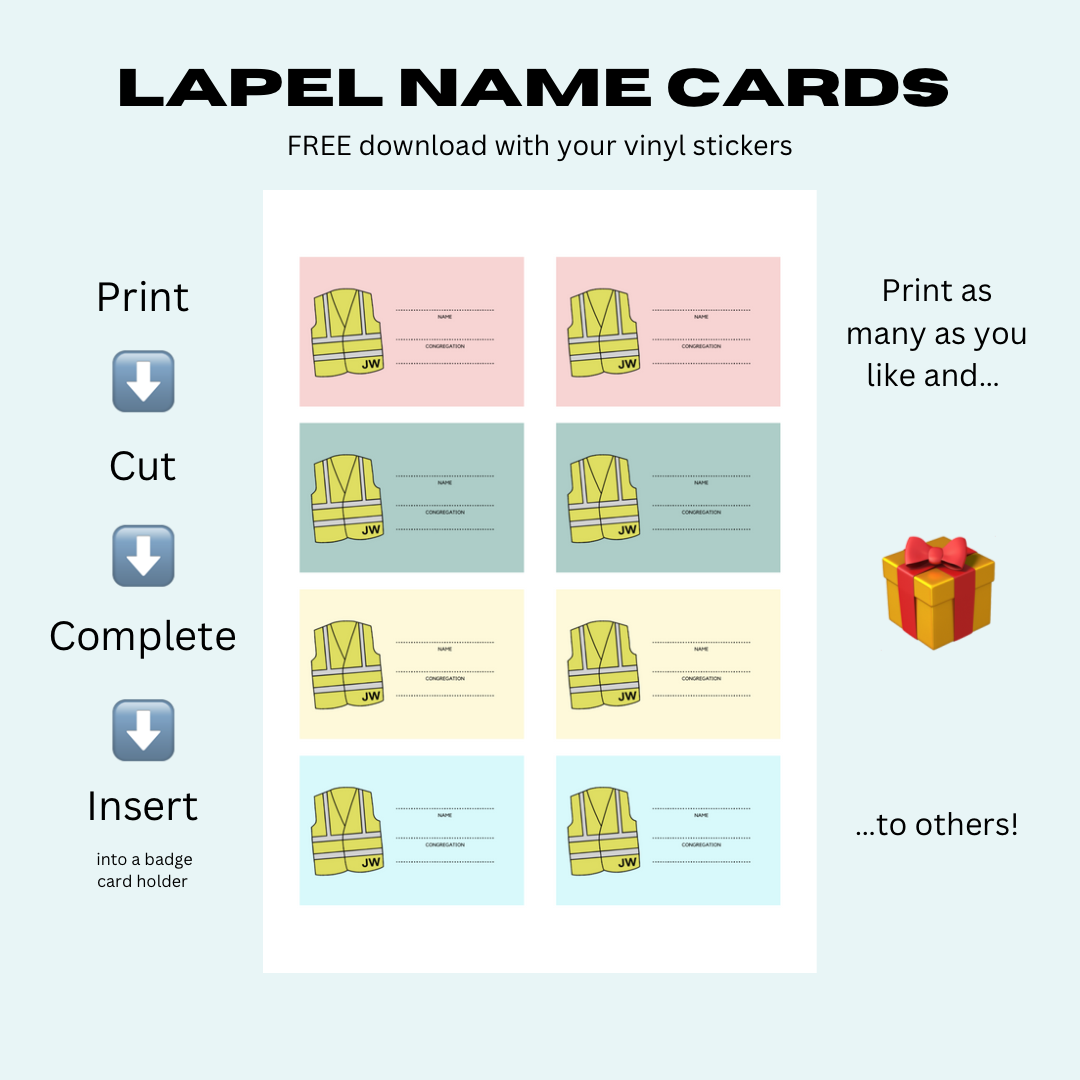 Construction Name Tags & FREE Lapel Cards