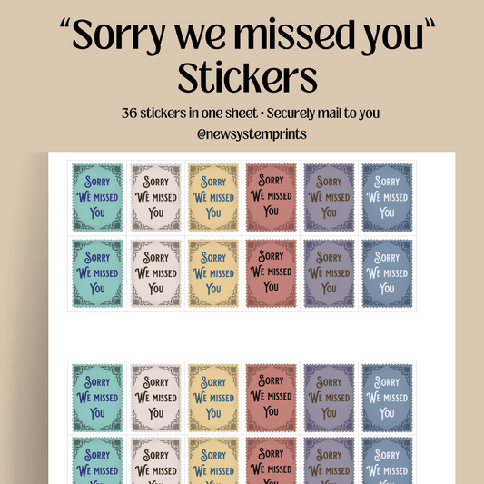 ‘Sorry We Missed You Today’ Sticker