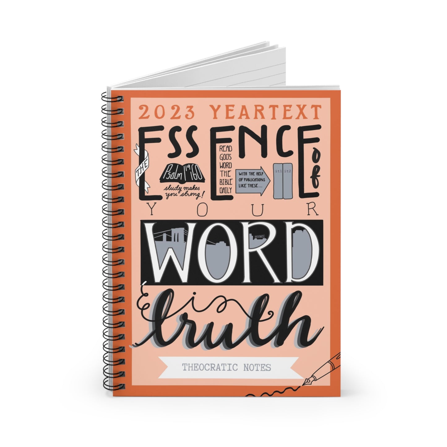 2023 Yeartext Notebook Blue/Mauve/Orange or Green