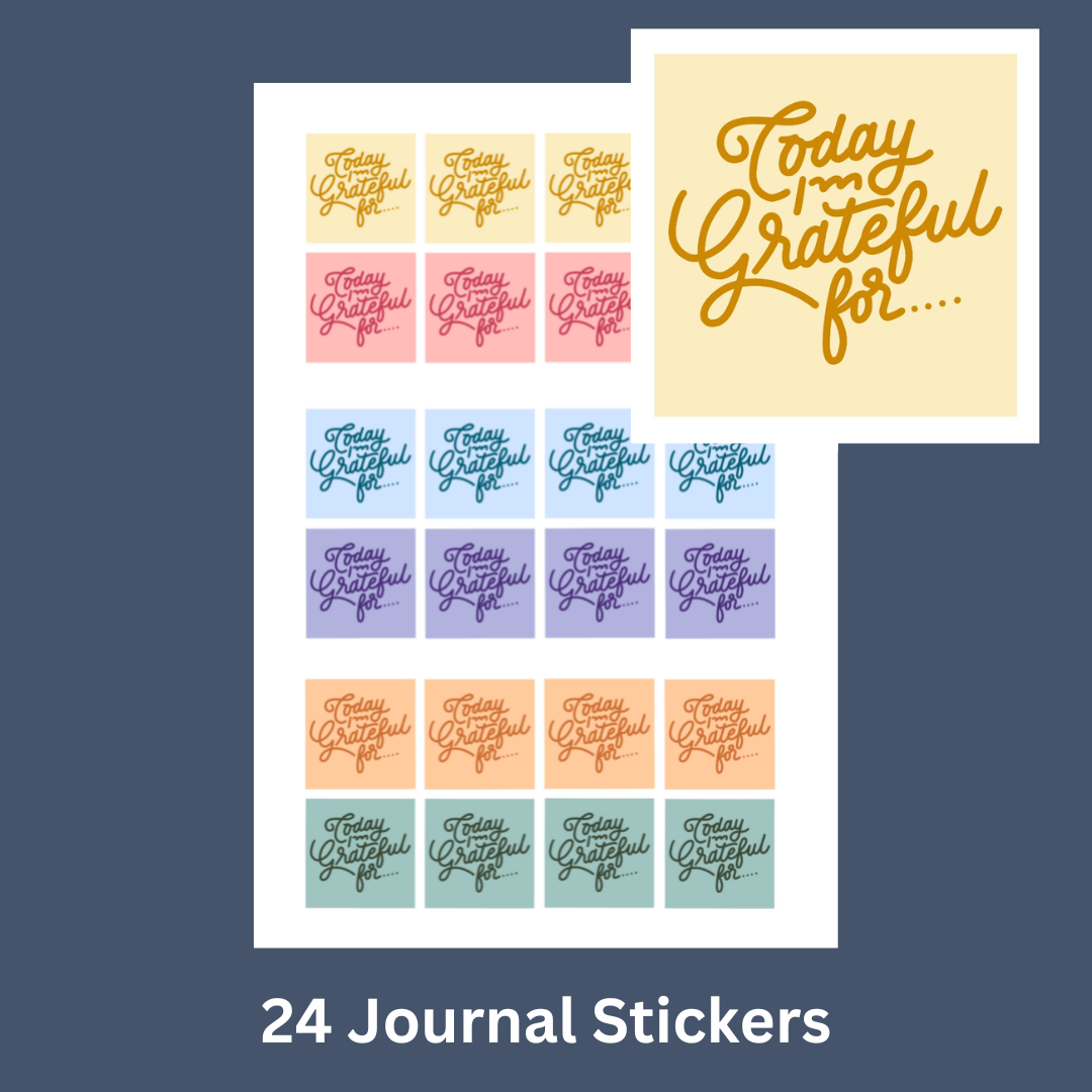 Today I’m Grateful For….. 24 Journal Stickers